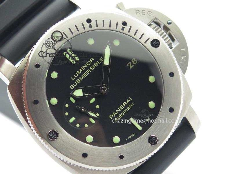 PAM305 L Titanium Lite V6F 1:1 Best Edition On Black Rubber Strap P9000