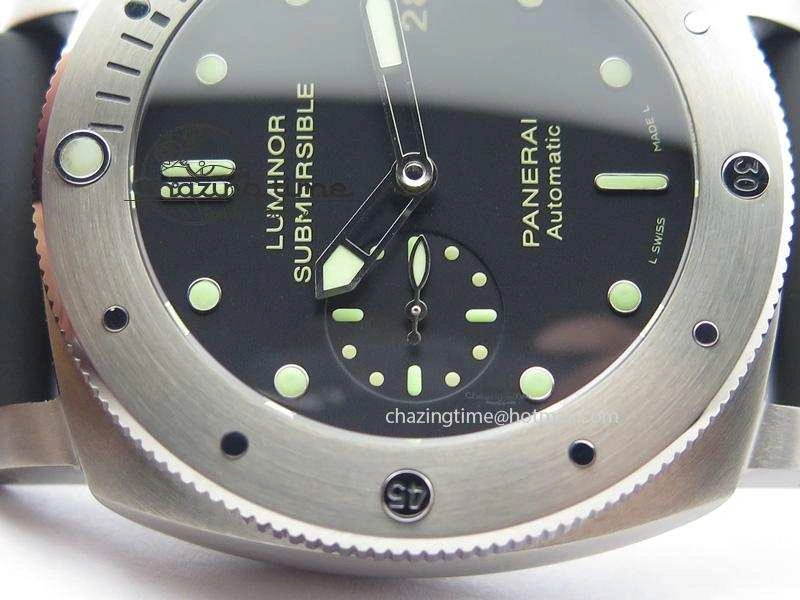 PAM305 L Titanium Lite V6F 1:1 Best Edition On Black Rubber Strap P9000
