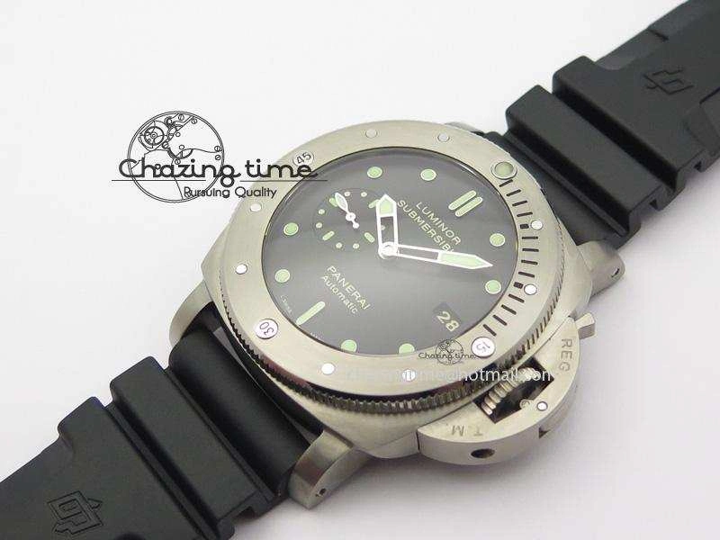 PAM305 L Titanium Lite V6F 1:1 Best Edition On Black Rubber Strap P9000