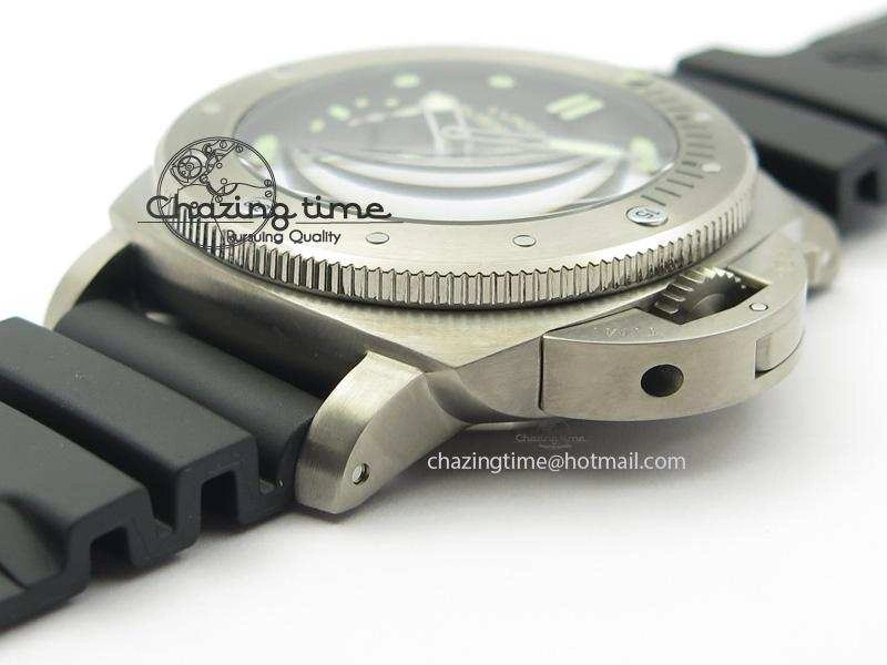 PAM305 L Titanium Lite V6F 1:1 Best Edition On Black Rubber Strap P9000