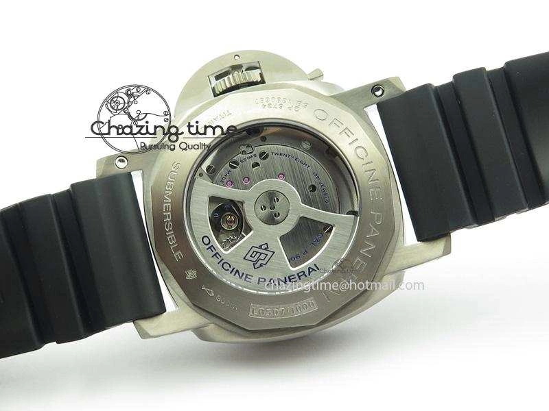 PAM305 L Titanium Lite V6F 1:1 Best Edition On Black Rubber Strap P9000