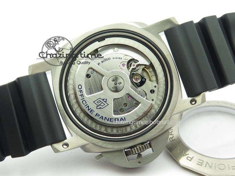 PAM305 L Titanium Lite V6F 1:1 Best Edition On Black Rubber Strap P9000
