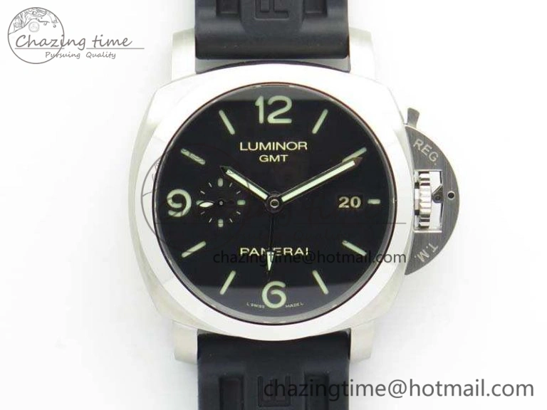 PAM320 M GMT VSF 1:1 Best Edition On Black Rubber Strap P.9001 Super Clone V2