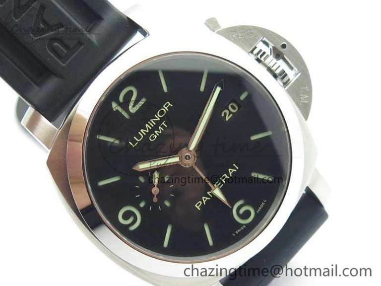 PAM320 M GMT VSF 1:1 Best Edition On Black Rubber Strap P.9001 Super Clone V2