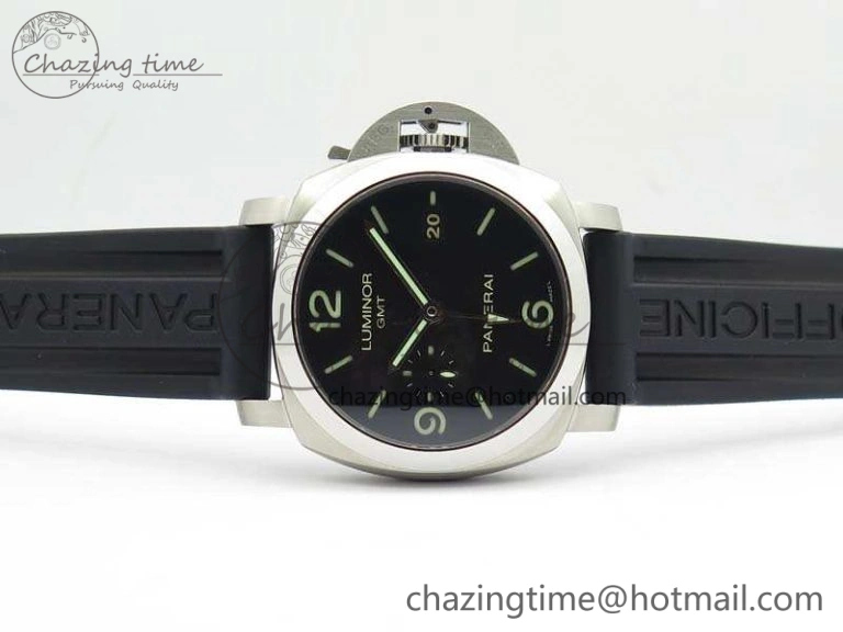 PAM320 M GMT VSF 1:1 Best Edition On Black Rubber Strap P.9001 Super Clone V2