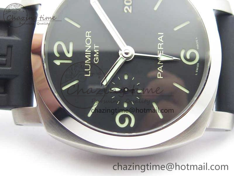 PAM320 M GMT VSF 1:1 Best Edition On Black Rubber Strap P.9001 Super Clone V2