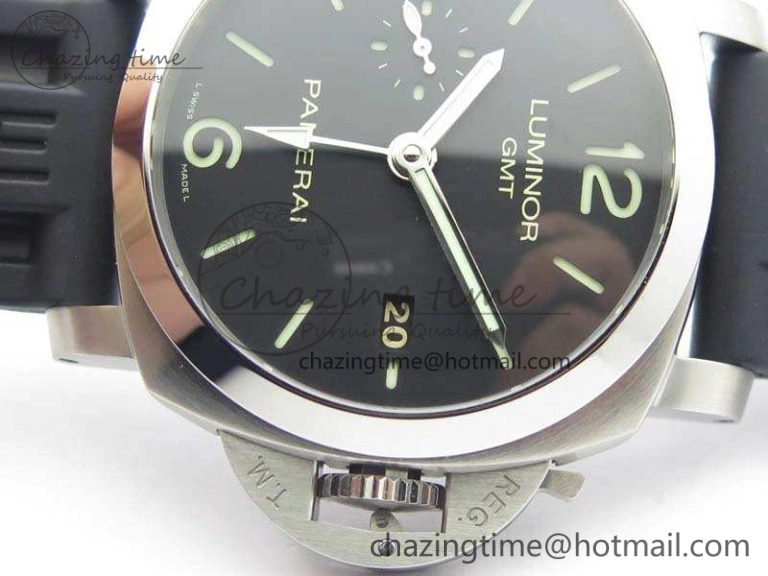 PAM320 M GMT VSF 1:1 Best Edition On Black Rubber Strap P.9001 Super Clone V2
