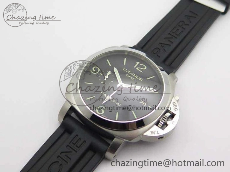 PAM320 M GMT VSF 1:1 Best Edition On Black Rubber Strap P.9001 Super Clone V2