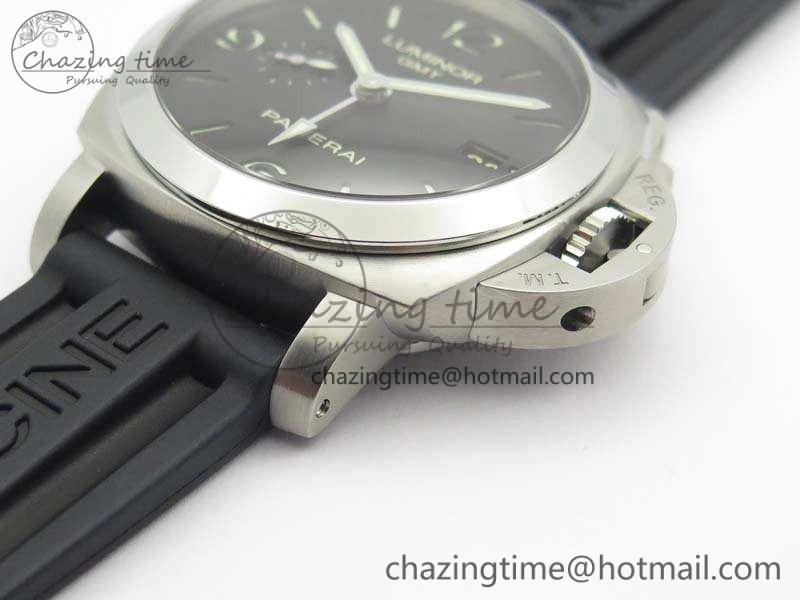 PAM320 M GMT VSF 1:1 Best Edition On Black Rubber Strap P.9001 Super Clone V2