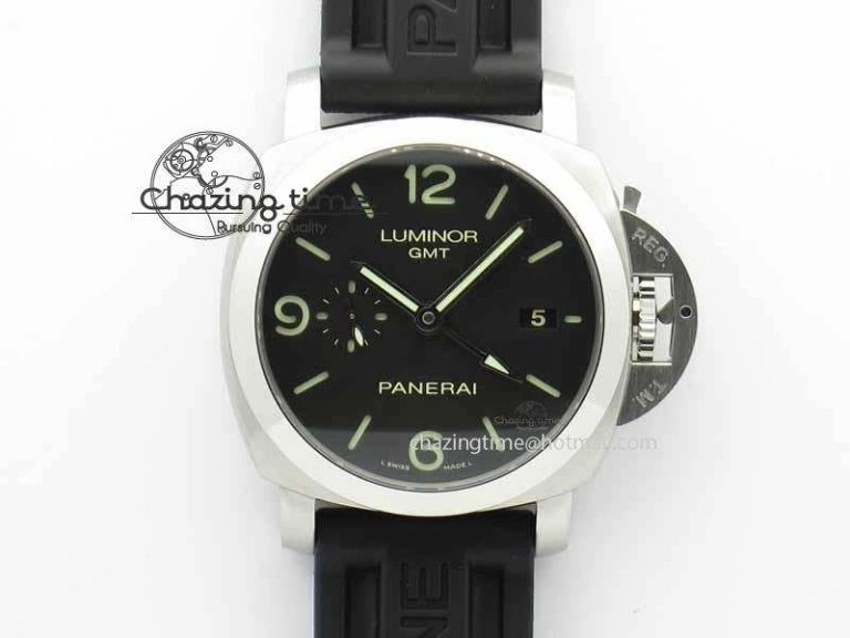 PAM320 M GMT VSF 1:1 Best Edition On Black Rubber Strap P.9001 Super Clone