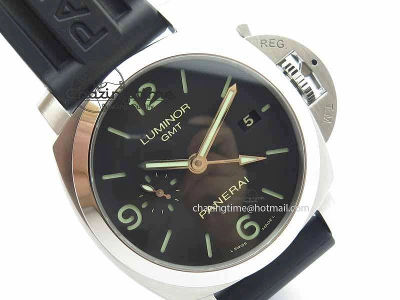PAM320 M GMT VSF 1:1 Best Edition On Black Rubber Strap P.9001 Super Clone