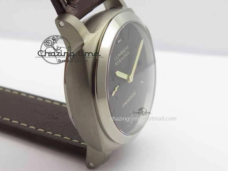 PAM351 Q Titanium VSF 1:1 Best Edition On Brown Leather Strap P.9000 Super Clone