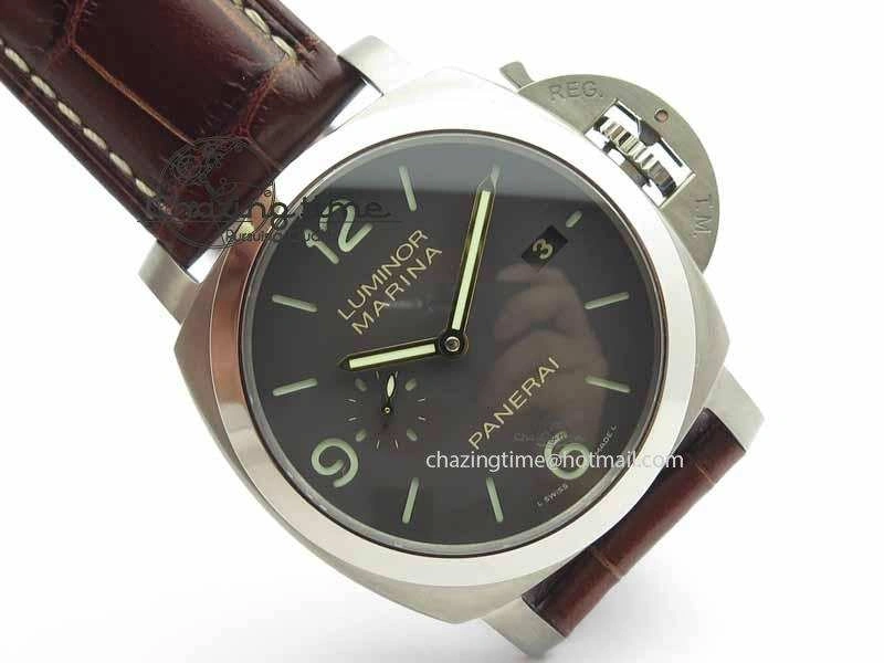 PAM351 Q Titanium VSF 1:1 Best Edition On Brown Leather Strap P.9000 Super Clone