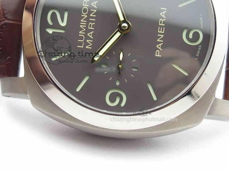 PAM351 Q Titanium VSF 1:1 Best Edition On Brown Leather Strap P.9000 Super Clone