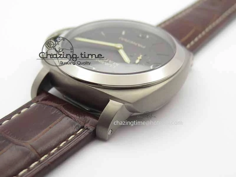 PAM351 Q Titanium VSF 1:1 Best Edition On Brown Leather Strap P.9000 Super Clone