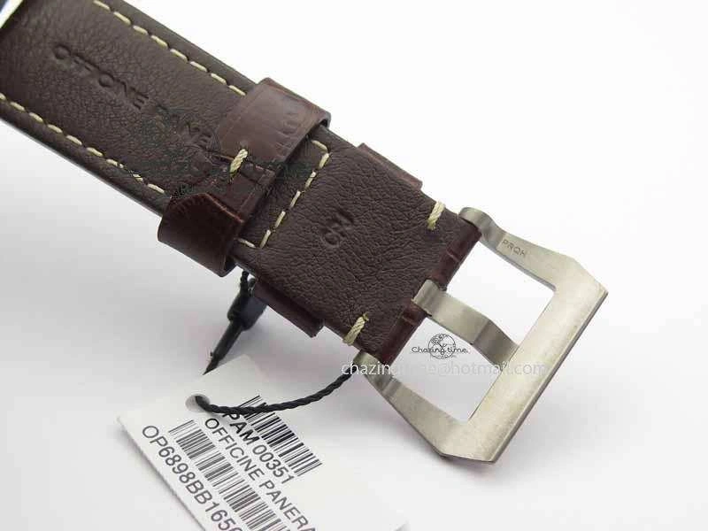 PAM351 Q Titanium VSF 1:1 Best Edition On Brown Leather Strap P.9000 Super Clone