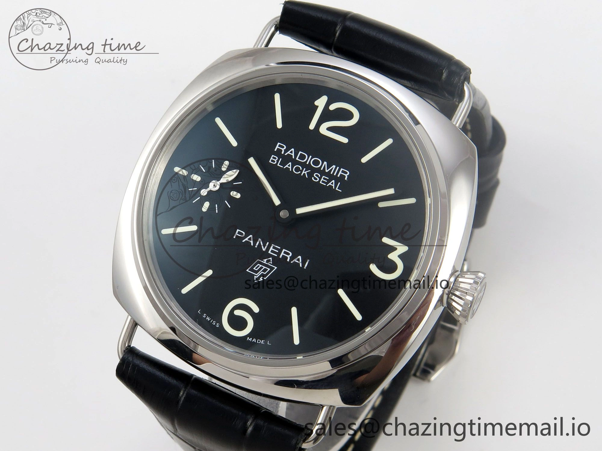 PAM380 HWF 1:1 Best Edition Black Dial On Black Leather Strap A6497