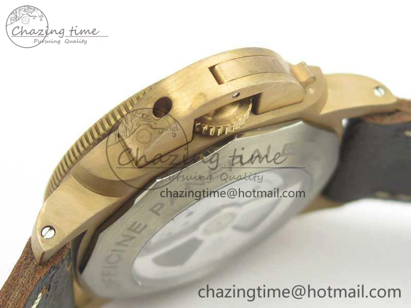 PAM382 N Bronzo VSF 1:1 Best Edition On Brown Distressed Calfskin Strap P.9000 Super Clone V2