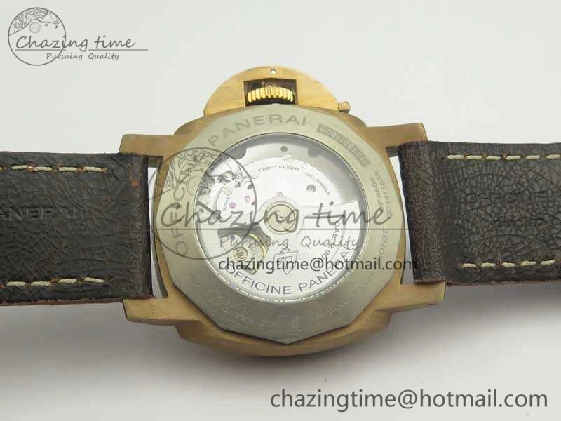 PAM382 N Bronzo VSF 1:1 Best Edition On Brown Distressed Calfskin Strap P.9000 Super Clone V2