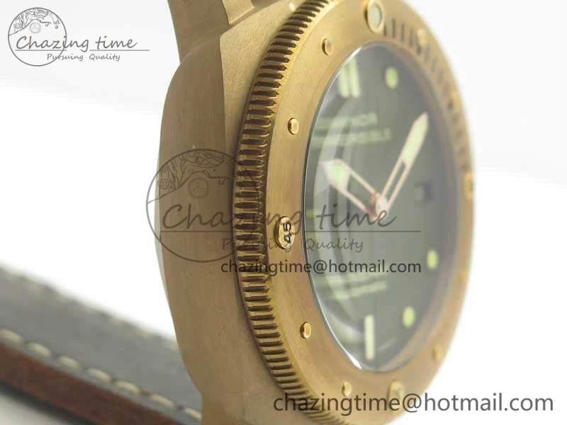 PAM382 N Bronzo VSF 1:1 Best Edition On Brown Distressed Calfskin Strap P.9000 Super Clone V2