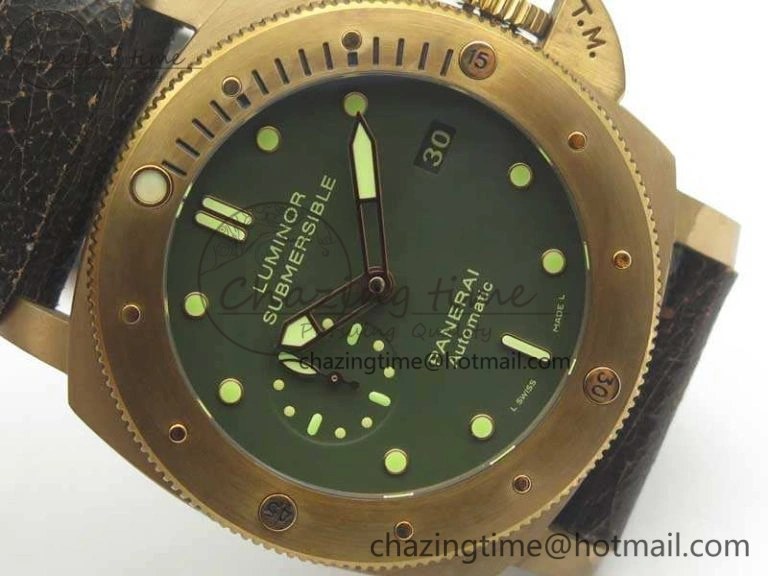 PAM382 N Bronzo VSF 1:1 Best Edition On Brown Distressed Calfskin Strap P.9000 Super Clone V2