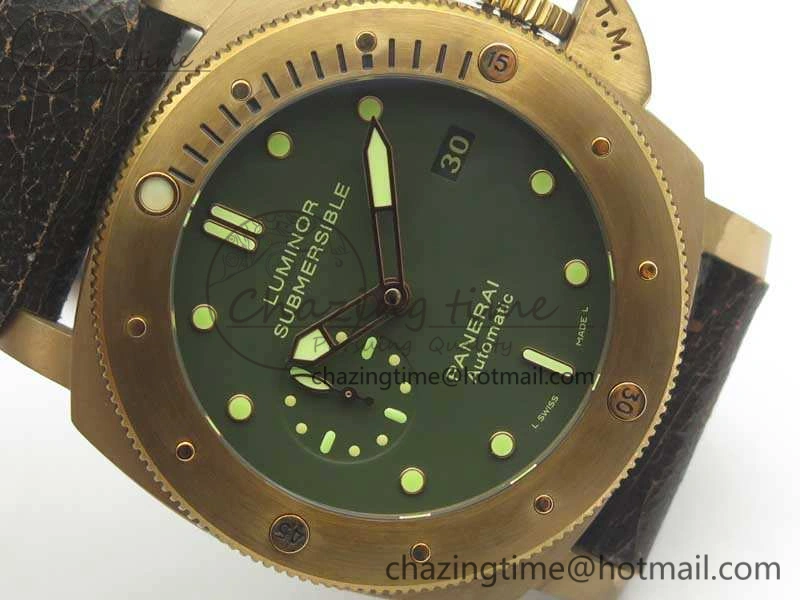 PAM382 N Bronzo VSF 1:1 Best Edition On Brown Distressed Calfskin Strap P.9000 Super Clone V2