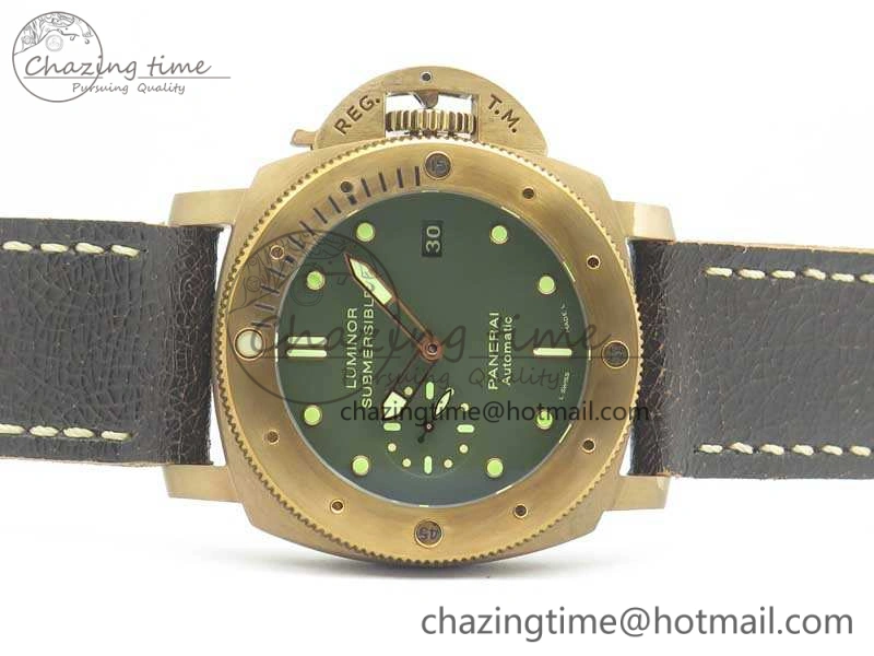PAM382 N Bronzo VSF 1:1 Best Edition On Brown Distressed Calfskin Strap P.9000 Super Clone V2