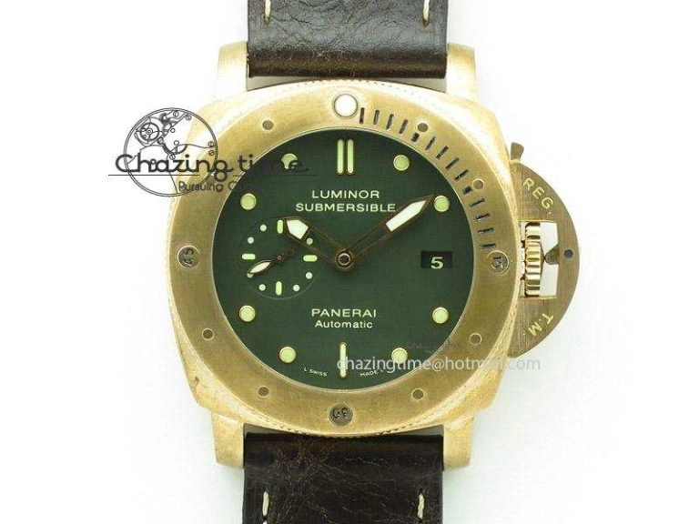 PAM382 N Bronzo ZF Best Edition On Brown Leather Strap ZP9000 V4