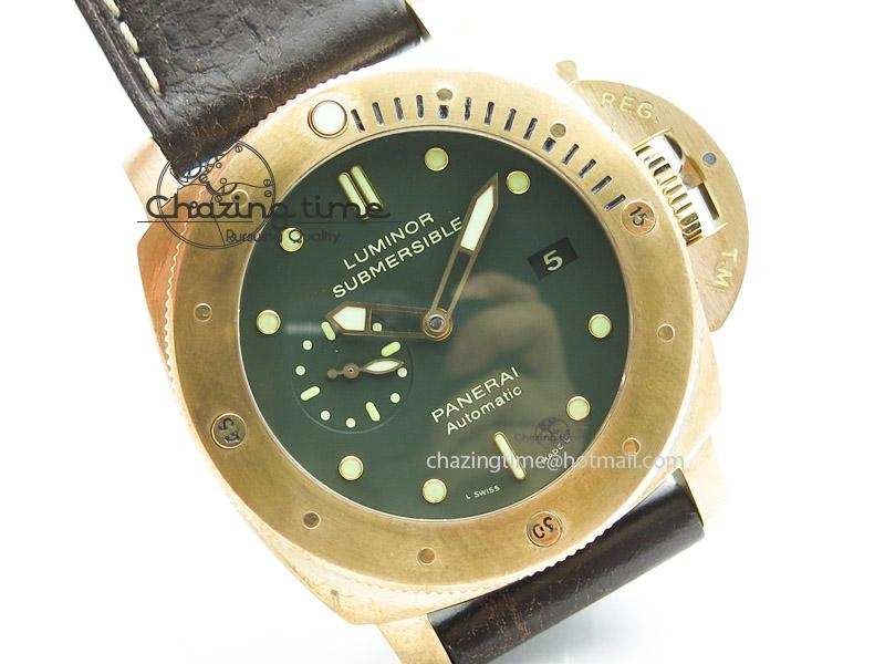 PAM382 N Bronzo ZF Best Edition On Brown Leather Strap ZP9000 V4