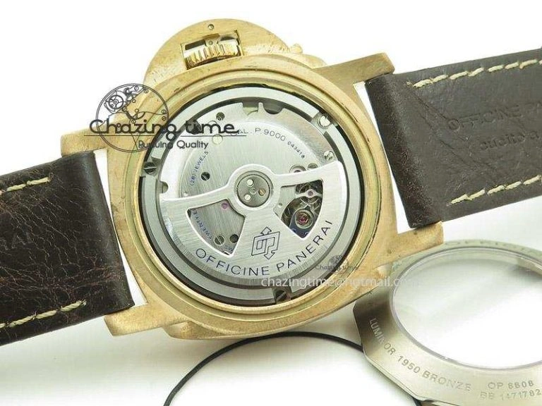 PAM382 N Bronzo ZF Best Edition On Brown Leather Strap ZP9000 V4