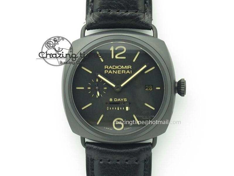 PAM384 N Real PR Real Ceramic V6F Best Edition On Black Leather Strap P2002