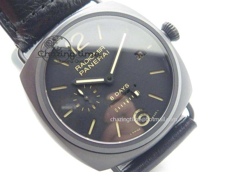 PAM384 N Real PR Real Ceramic V6F Best Edition On Black Leather Strap P2002