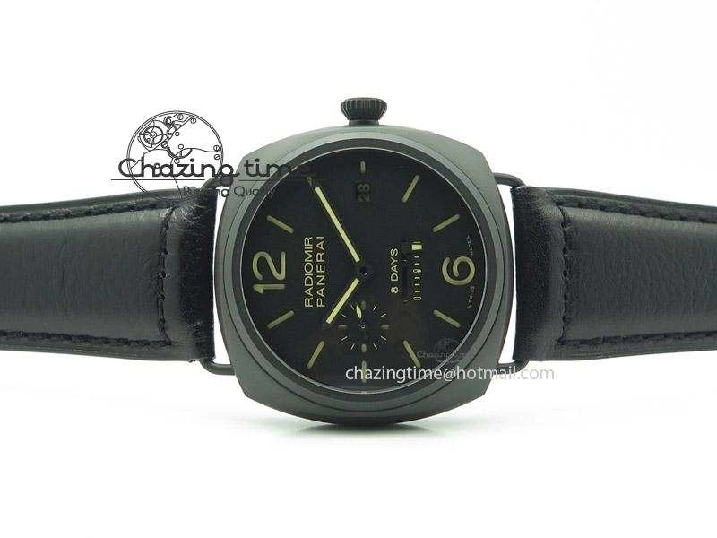 PAM384 N Real PR Real Ceramic V6F Best Edition On Black Leather Strap P2002