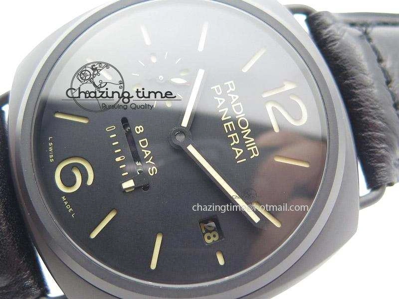 PAM384 N Real PR Real Ceramic V6F Best Edition On Black Leather Strap P2002