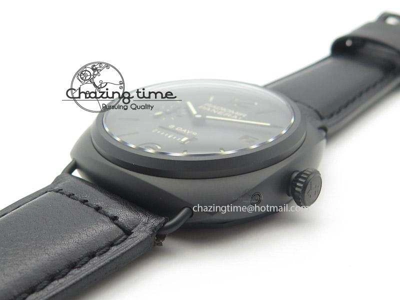 PAM384 N Real PR Real Ceramic V6F Best Edition On Black Leather Strap P2002