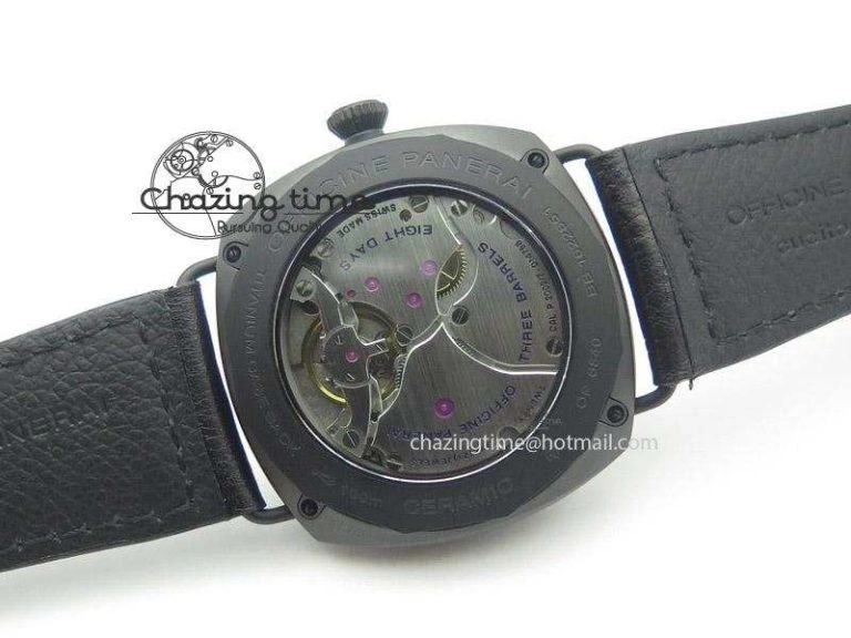 PAM384 N Real PR Real Ceramic V6F Best Edition On Black Leather Strap P2002