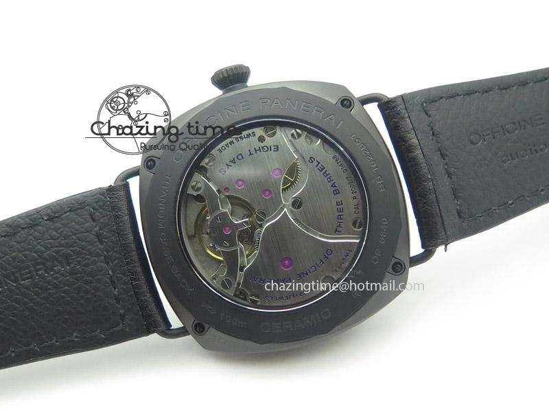 PAM384 N Real PR Real Ceramic V6F Best Edition On Black Leather Strap P2002