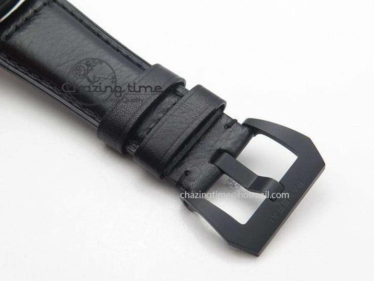 PAM384 N Real PR Real Ceramic V6F Best Edition On Black Leather Strap P2002