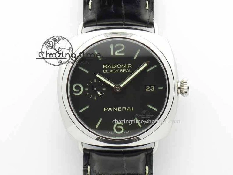 PAM388 O VSF 1:1 Best Edition Black Dial On Black Leather Strap P.9000 Super Clone
