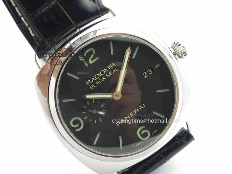 PAM388 O VSF 1:1 Best Edition Black Dial On Black Leather Strap P.9000 Super Clone