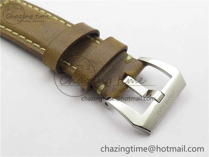 PAM390 N Noob 1:1 Best Edition on Brown Leather Strap A6497 with Y-Incabloc V12