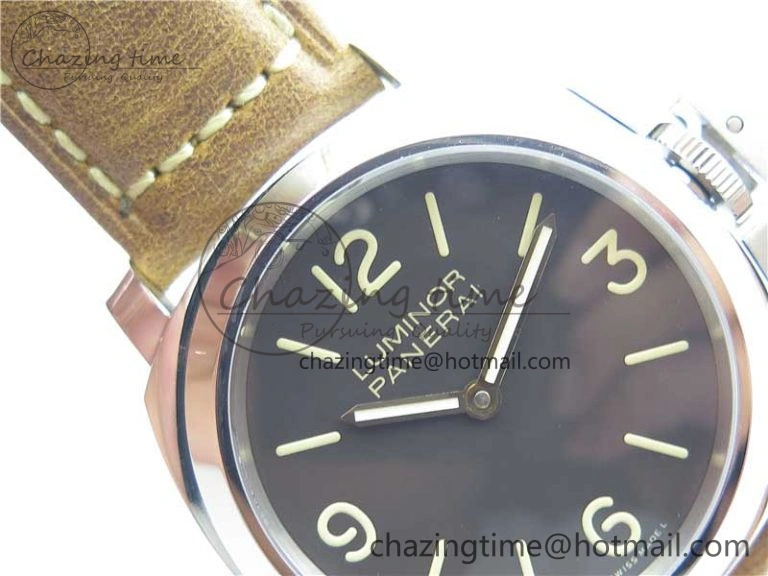 PAM390 N Noob 1:1 Best Edition on Brown Leather Strap A6497 with Y-Incabloc V12