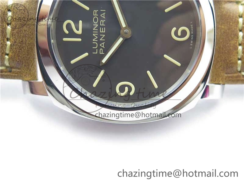 PAM390 N Noob 1:1 Best Edition on Brown Leather Strap A6497 with Y-Incabloc V12