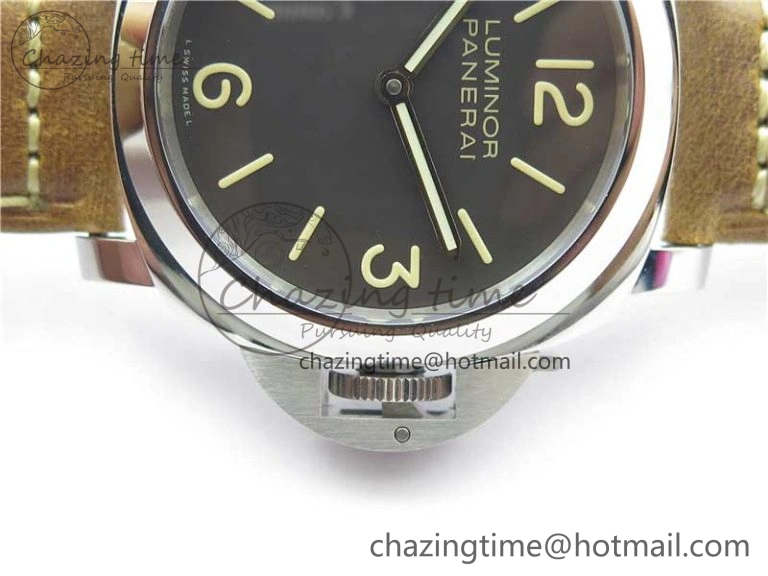 PAM390 N Noob 1:1 Best Edition on Brown Leather Strap A6497 with Y-Incabloc V12