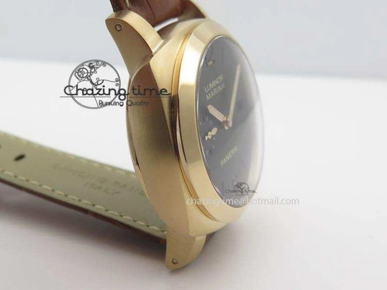 PAM393 P Ladies RG ZF 1:1 Best Edition On Brown Leather Strap P9000