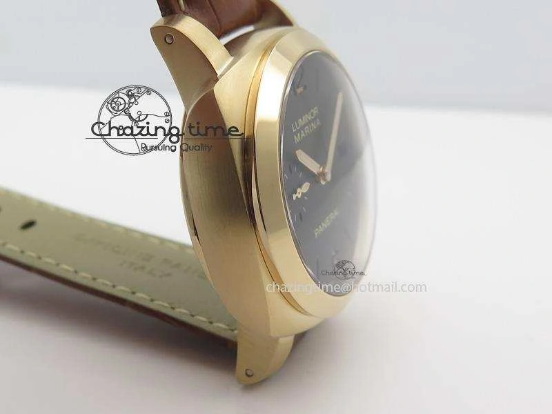 PAM393 P Ladies RG ZF 1:1 Best Edition On Brown Leather Strap P9000