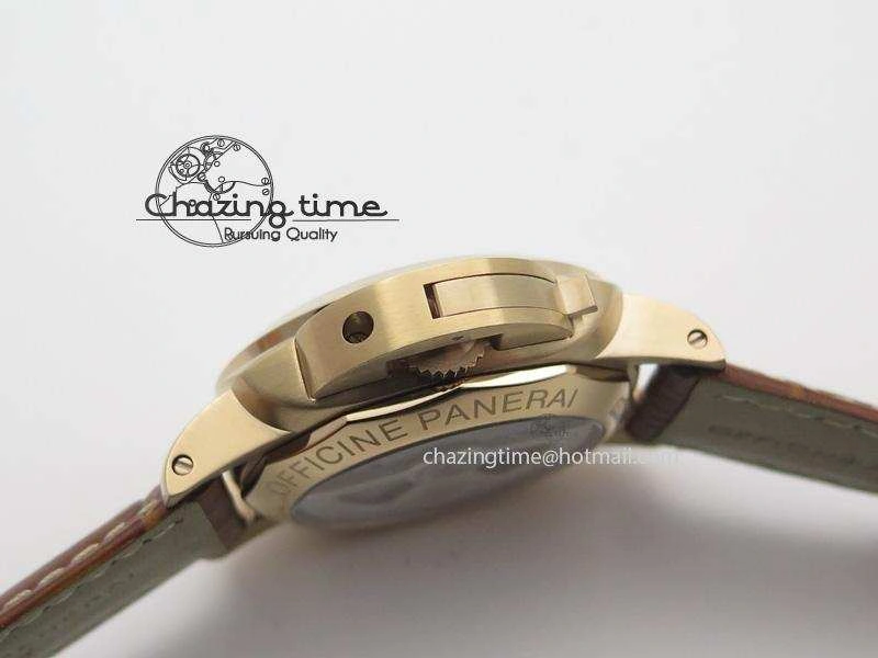 PAM393 P Ladies RG ZF 1:1 Best Edition On Brown Leather Strap P9000