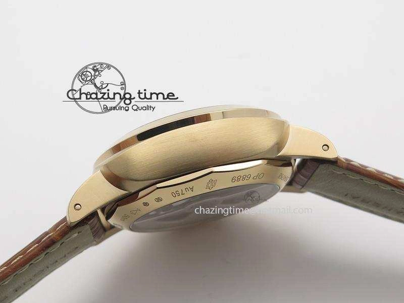 PAM393 P Ladies RG ZF 1:1 Best Edition On Brown Leather Strap P9000
