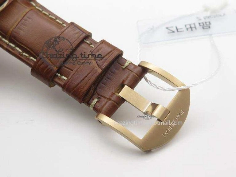 PAM393 P Ladies RG ZF 1:1 Best Edition On Brown Leather Strap P9000