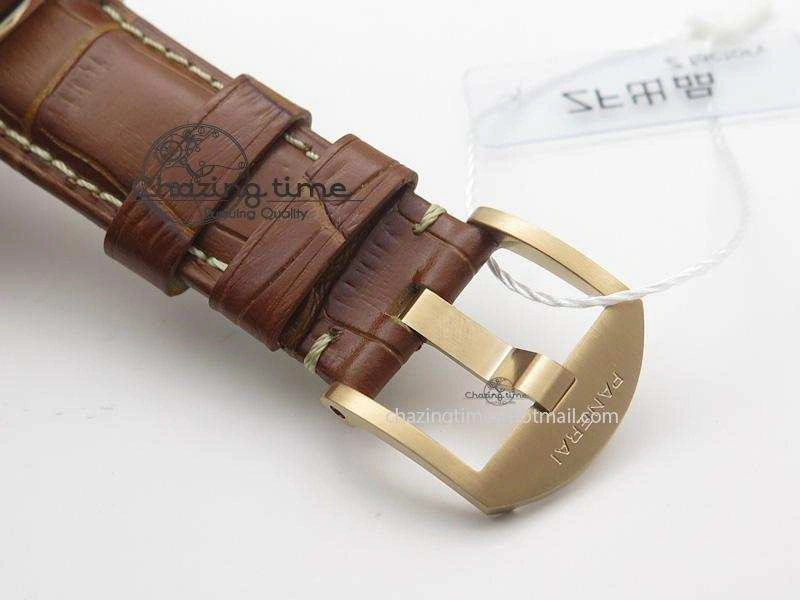 PAM393 P Ladies RG ZF 1:1 Best Edition On Brown Leather Strap P9000